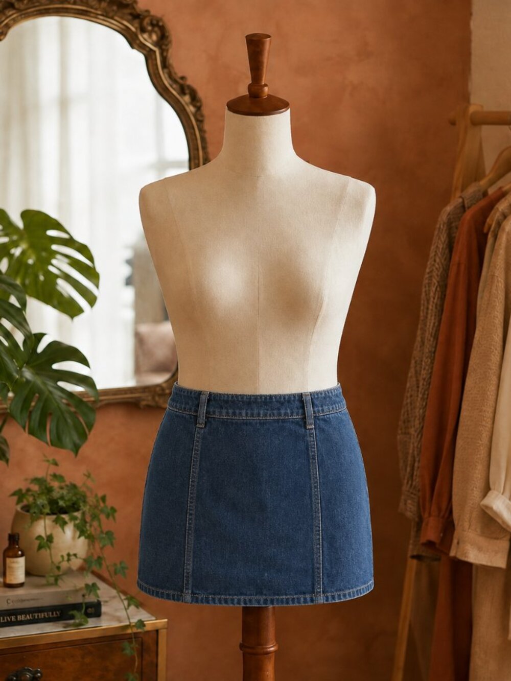 H&M Blue Denim Mini Skirt